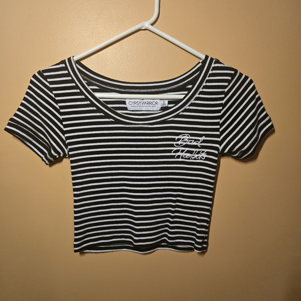 Gypsy Warrior Striped Crop Top, S